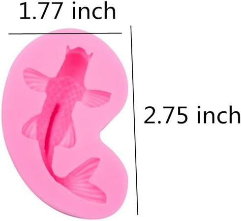 2 Pack Koi Fish Silicone Mold Fish Candy Fondant Mold, 3D Fish Shaped Chocolate Baking Mold Tool for Cake Cupcake Sugar Decorating (Pink)...