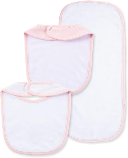 Little Me Baby Girls' 3 Piece Bib and Burp Set, Ballerina, Pink/Multi, One Size...