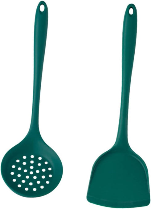 Zerodeko 1 Set Silicone Spatula Cooking Spatula Slotted Skimmer Silicone Straining Ladle Silicone Nonstick Spatula Silicone Slotted Spoon Colander...