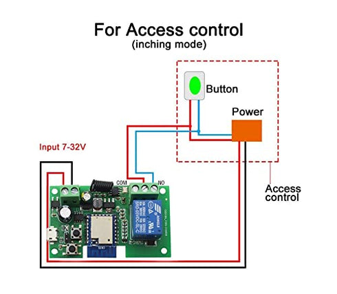 Updated WiFi Wireless Smart Switch Inching Self-Locking Relay Module,be Applied to Access Control,DIY WiFi Garage Door Opener (Smart Life app 1CH ...