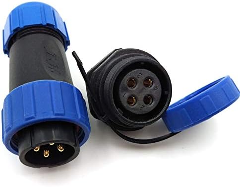 SP21 2Pin-12Pin Power Cable Connector,Panel Mount Connector Waterproof Plug Socket for Electricity Lighting and Medica (4Pin)...