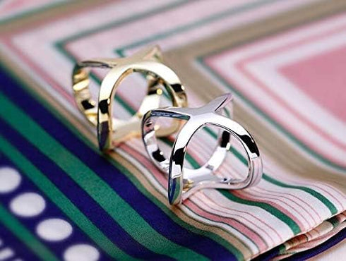 2PCS Women Lady Girls Simple Fashion X Shape Scarves Buckle Scarf Clip Scarf Ring Wrap Clamp Silk Scarf Clasp Holder for Clothing Neckerchief Shaw...
