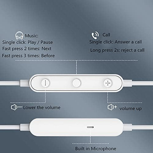 Earbuds Noise Cancelling Wired Magnetic Earphone Headphones for Samsung Galaxy A13 A23 A03S A02S A12 A22 A32 A42 A52 A72 A14 5G OnePlus Nord N30 N...