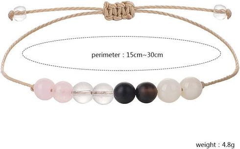 COLORFUL BLING Natural Healing Stone Quartz Crystal Bead Bracelet with Meaningful Card for Women Men Spiritual Anxiety Reiki Chakra Bracelets Prot...