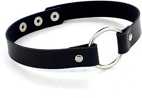 COLORFUL BLING 2pcs/Set Love Heart PU Leather Choker Necklace Collar O-Ring Gothic Punk Rock Adjustable for Women Cosplayer Party Accessory...