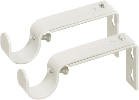 Ivilon Adjustable Brackets for Curtain Rods - for 7/8 or 1 Inch Rods. Set of 2 - Ivory...