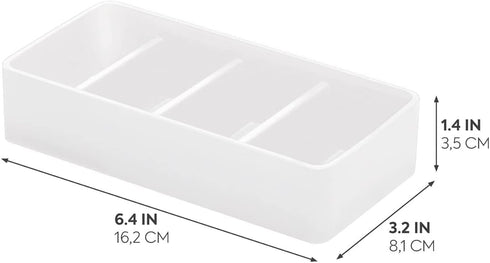 iDesign The Sarah Tanno Collection 4 Slot Silicone Cosmetic Drawer Organizer, White...