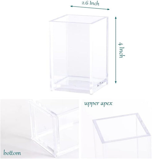Acrylic Pen Holder, Clear Makeup Brush Holders Eyebrow Stationery Organizer for Office, Desk and Dressers...