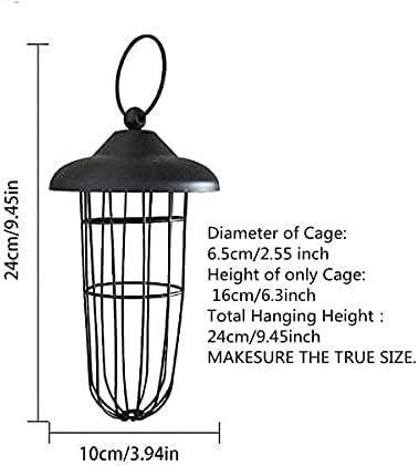SUQ I OME Metal Tube Hanging Feeder, Fat Ball Holder Feeder, Outdoor Wild Bird Feeder, Wire Suet Ball Feeder Food Dispenser Millet Holder Creative...