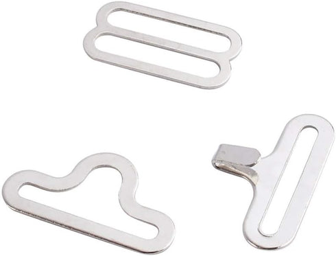 Chris.W 50 Sets Adjustable Bow Tie Hardware Clip Set, Metal Cravat Clip Hook Fastener for Necktie Strap (Silver)...