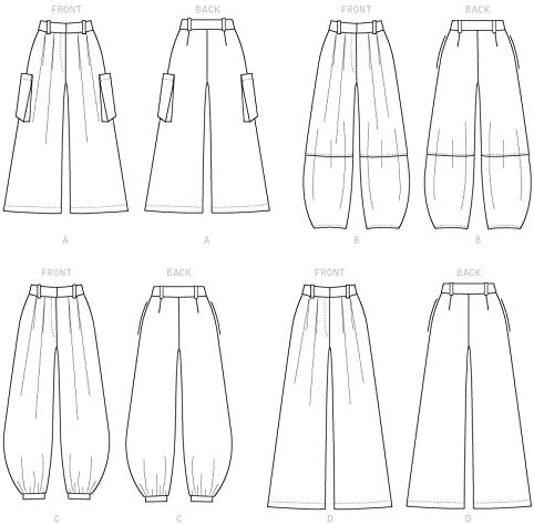 McCall Pattern Women's Loose Fit Capri Pants, Sizes 14-22 Sewing Pattern...