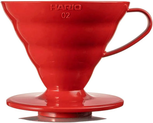 Hario V60 Plastic Coffee Dripper Pour Over Cone Coffee Maker Size 02, Red...