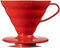 Hario V60 Plastic Coffee Dripper Pour Over Cone Coffee Maker Size 02, Red...