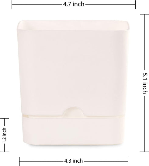 Plant Pots Set of 3 Pack, 5.1" White, Plastic Pots for Plants, Planters for Indoor Plants, Flower Pots, Indoor Planter, Pots for Plants Indoor wit...