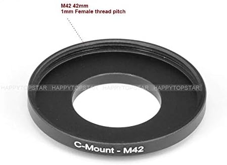 Metal C Mount to M42 Male to Female C Mount 25mm to 42mm C Mount -M42 Step-Up Coupling Ring Adapter for Lens Filter Telescope...
