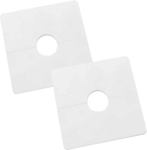 2pcs ABS Plastics Square Shaped Escutcheon Plates with 22mm Diameter Hole Wall-mounted Water Pipe Cover, White...