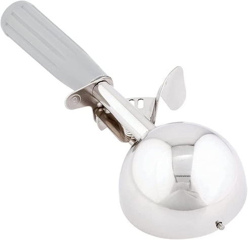 4 Oz Portion Scoop Ice Cream Disher with Trigger Release, Stainless Steel Cookie Scoop for Portion Control, Scoop Cookie Dough, Cupcake Batter; Ha...