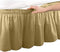 Pleated Three Sides Fabrics Wrap Around Style Egyptian Cotton Elastic 17 inch Drop Dust Bed Skirt for Twin/Full,Queen,King Size Beds(Twin/Full, Ta...