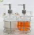 Circleware 32470 Dispenser Bottle Pumps in Metal Caddy with Brushed Finish Set of 2 Bathroom Accessories Home Decor for Essential Oils, Lotions, L...