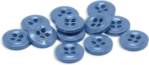 Light Blue Buttons 20L Button 4 Hole Button for Sewing 12.5mm Round Button 0.5 inch Plastic Buttons for Craft Heavy Duty Buttons Shirt Buttons Blo...