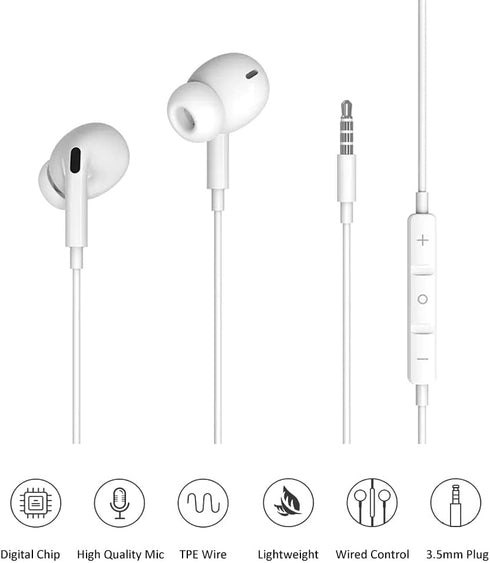 Kamon K531 Wired Earphones, 3.5mm Jack in-Ear Earbud Headphones with Mic, HiFi Stereo Powerful Bass Crystal Clear Audio...