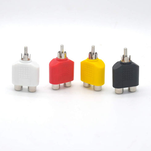 Padarsey RCA Y Splitter Adapter 2 Female to 1 Male for Audio Video AV TV Cable Convert, Piece of 4...