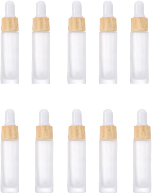 10 Pack 10ml Frosted Glass Dropper Bottle,Empty Refillable Dropper Bottle Travels Bottle for Essential Oils, Aromatherapy, Perfume,Cosmetic,Labora...
