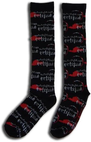 NECA Twilight Eclipse Movie-Themed Socks - 3 Count, Unisex-Adult, One Size Fits All, Red Grey Black, Cartoon, Halloween, Christmas, Birthday, Crew...