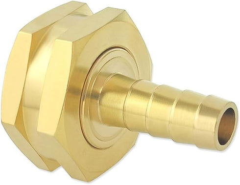 Hooshing 3/8" Barb x 3/4" GHT Female Garden Hose Swivel Adapter Heavy Duty Brass Hose Connectors with Stainless Clamps for Watering System Outdoor...