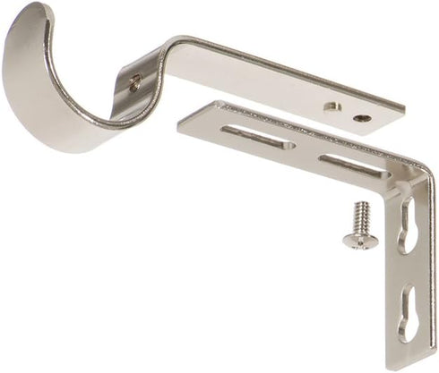 Ivilon Adjustable Brackets for Curtain Rods - for 1 or 1 1/8 Inch Rods. Set of 2 - Brushed Nickel...
