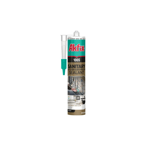 Akfix 100S RTV 100% Silicone Caulk Clear (1x10.1 fl.oz.) - Sanitary Applications, Waterproof & Low Odor Sealant for Kitchen and Bathroom, Bathtub,...