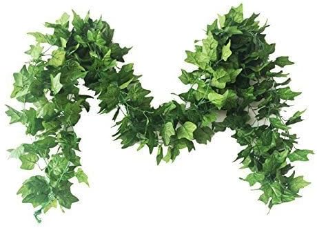 40 Ft Realistic Artificial Ivy Garland - UV Resistant Fake Hanging Vines for Indoor/Outdoor Wedding, Wall, Party, Garden Decor - Pack of 5...