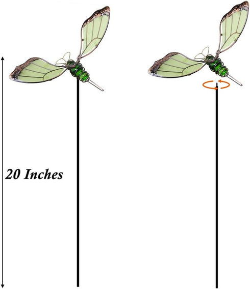 Juegoal 20 Inch Butterfly Garden Stakes Decor, Dragonfly Stakes, Hummingbird Glow in Dark Metal Yard Art for Mom, Mothers Day Ideal Gifts, Indoor ...