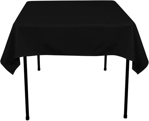 GFCC 54 x 54-Inch Seamless Black Rectangular Polyester Tablecloth for Wedding Party Decorations Square Table Cloth Cover...