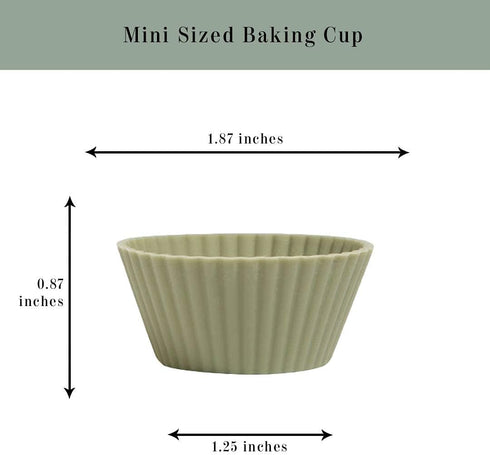 The Silicone Kitchen Reusable Mini Silicone Baking Cup, Non-Toxic, BPA Free, Dishwasher Safe, Mini, 24 Pack, White Blue Green...