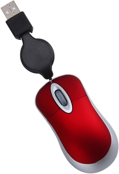 UKCOCO Mini USB Wired Mouse, Retractable Cable Laptop Mouse Wired Mouse Optical Compact Travel Mute Mice for PC Desktop Mouse Notebook Computer Re...