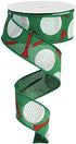 Craig Bachman 1.5" Royal Canvas Golf Balls & Tee Ribbon: Emerald Green (10 Yards) Durable Fabric Wired Edge for Crafting, Floral Arrangements, Gif...