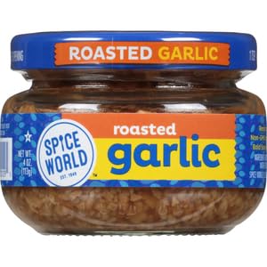 Spice World Roasted Minced Garlic – 4oz Garlic Container – Ready-to-Use Seasonings for Cooking, Reduce Prep Work and Easily Add Flavor...