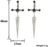 Gothic Sword Earrings Rhinestone Dagger Earrings for Women Men Punk Cool Sword Screw Earrings Cross Sword Earrings Retro Sword Front Back Stud Ear...