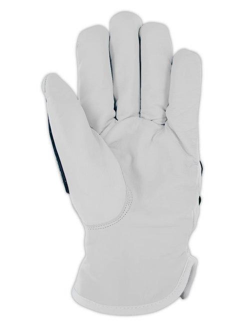 MAGID T-REX Rebel Series TRX814 Goatskin para-Aramid Lined Driver Impact Glove – Cut Level A6-9/L (1 PR), White...