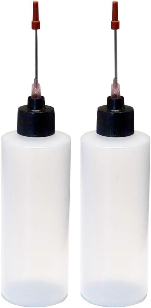 2-4oz Plastic Squeeze Bottles with 1.5 inch Stainless Steel Applicators...