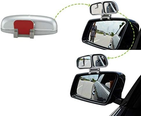Blind Spot Wide Angle Auxiliary Mirror Car Silver Adjustable Rearview Mirror...