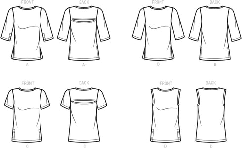Butterick Misses' Knit Top Sewing Pattern Kit, Design Code B6874, Sizes 16-18-20-22-24...