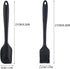 2 Pcs Silicone Spatula Non Stick Silicone Spatula Spoon Brush Kitchen Gadget Set for Cooking Baking and Mixing (Black)...