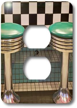 3dRose lsp_92888_6 New Mexico, Albuquerque, 66 Diner, Route 66 US32 MDE0054 Michael Defreitas 2 Plug Outlet Cover...