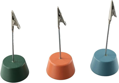 6PCS Wood Base Metal Clips Card Note Holder, Memo Clips Photo Picture Stand Holder, Wedding Table Number Holder, Stands Office Desk Organizer...