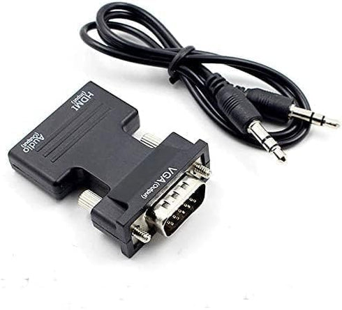 HDMI to VGA Adapter, 1080P 60Hz, with 3.5mm Audio Cable, Compatible for Laptop Computer to TV Projector Monitor...