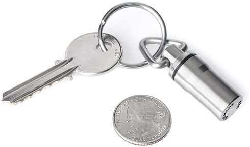 GUS Mini Pill Fob, Made in USA, Stainless Steel Keychain Pill Holder, Emergency Aspirin Holder, Compact Design...