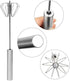 Stainless Steel Semi-Automatic Whisk Egg Whisk Hand Push Rotary Whisk Blender Semi Auto Egg Beater Hand Push Mixer Stirrer Egg Scrambler for Blend...