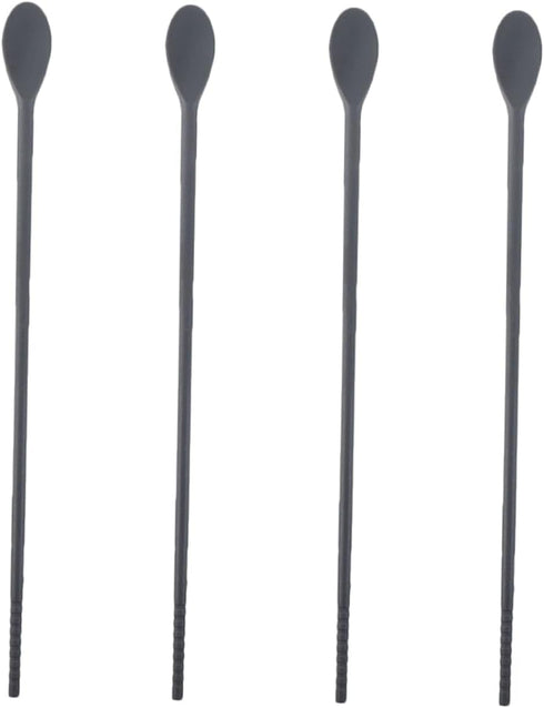 2 Pairs Silicone Integrated Chopsticks Spoon Coffee Mixing Spoons Ice Cream Spoons Coffee Stirring Sticks Coffee Stirring Spoon Beverage Stirrer L...
